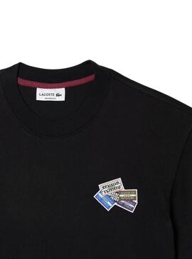 T-Shirt Lacoste Knitted Grueso Schwarz für Herren