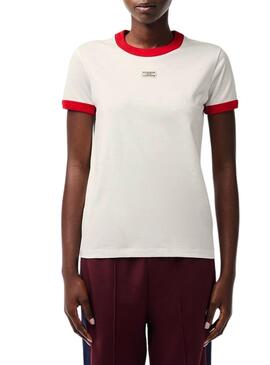 T-Shirt Lacoste Tennis Insignia Weiss Damen