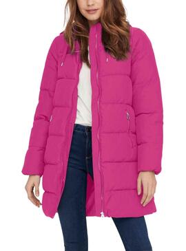 Jacke Only Dolly Long Puffer Rosa für Damen