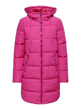 Jacke Only Dolly Long Puffer Rosa für Damen