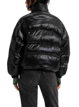 Jacke Levis Retro Puffer Schwarz für Damen