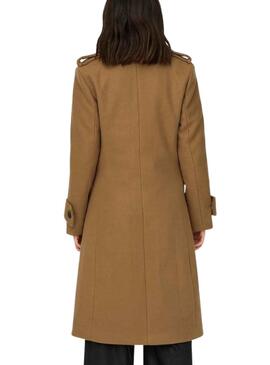 Mantel Only Emma Fitted Long Braun für Damen