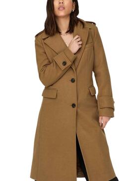 Mantel Only Emma Fitted Long Braun für Damen
