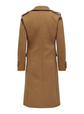 Mantel Only Emma Fitted Long Braun für Damen