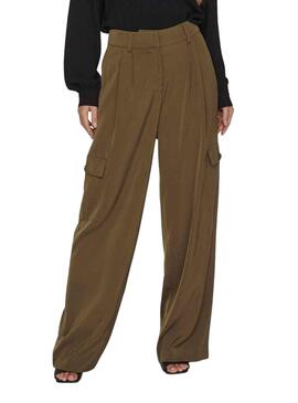 Hose Vila Winnie Mia Wide Cargo Braun Damen