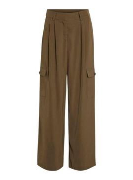 Hose Vila Winnie Mia Wide Cargo Braun Damen