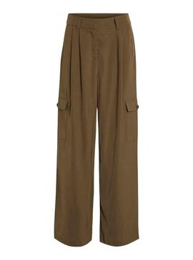 Hose Vila Winnie Mia Wide Cargo Braun Damen