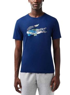 T-Shirt Lacoste Sport Knitted Blau für Herren