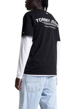 T-Shirt Tommy Jeans Linear Back Schwarz Herren