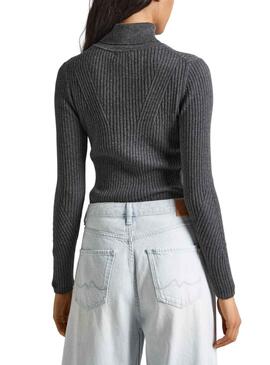 Pullover Pepe Jeans Dalia Rolled Grau für Damen