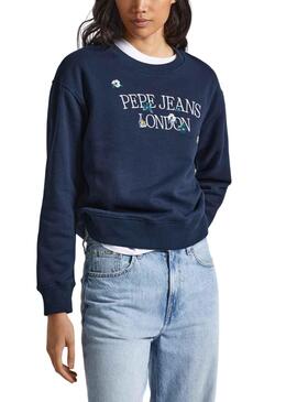 Sweatshirt Pepe Jeans Vella Blau Marineblau für Damen