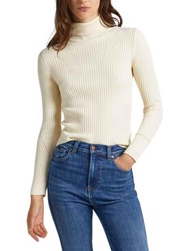 Pullover Pepe Jeans Dalia Rolled Beige für Damen