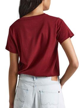 T-Shirt Pepe Jeans Wendys Rot für Damen