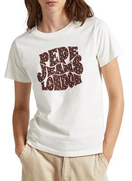 T-Shirt Pepe Jeans Claritza Weiss für Damen