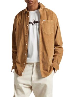 Hemd Pepe Jeans Coleford Cordstoff Camel für Herren