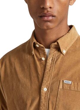 Hemd Pepe Jeans Coleford Cordstoff Camel für Herren