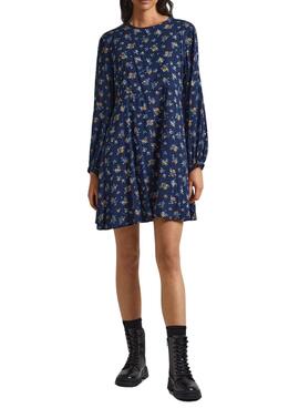 Kleid Pepe Jeans Inma Flores Blau für Damen