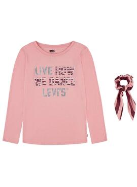 T-Shirt Levis Zebra Scrunchi Rosa für Mädchen