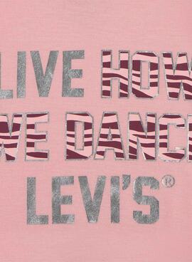 T-Shirt Levis Zebra Scrunchi Rosa für Mädchen