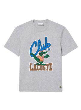 T-Shirt Lacoste Club Relaxed Grau Unisex