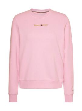 Sweatshirt Tommy Jeans Gold Linear Rosa für Damen