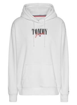 Sweatshirt Tommy Jeans Essential Logo 1 Weiss Damen