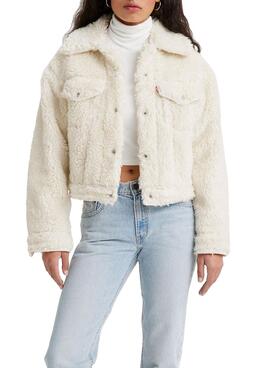 Jacke Levis Trucker Baby Bubble Sherpa Beige