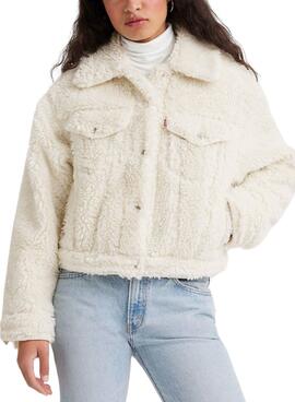 Jacke Levis Trucker Baby Bubble Sherpa Beige