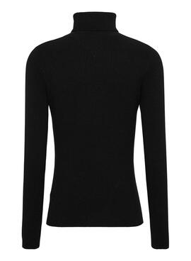 Pullover Tommy Jeans Essential Rollkragenpullover Schwarz