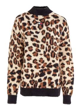 Pullover Tommy Jeans Cuello Perkins Leopardo Damen