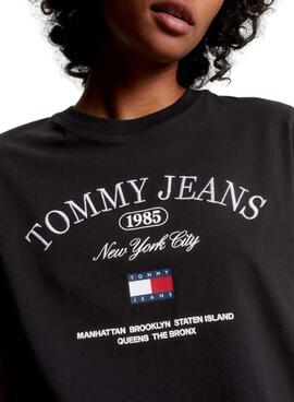 T-Shirt Tommy Jeans Lux Athletic Weiss Damen