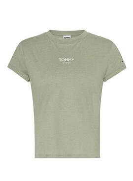 T-Shirt Tommy Jeans Essential Logo Grün Damen