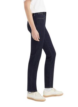 Hose Jeans Levis 712 High Slim Marineblau Damen