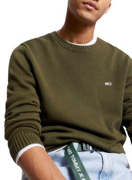 Pullover Tommy Jeans Essential Crew Grün Herren