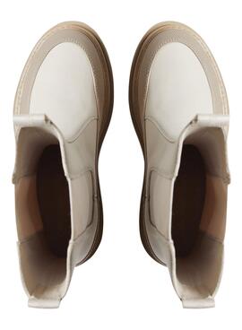 Stiefelettes Calvin Klein Chelsea Flatform Beige Damen