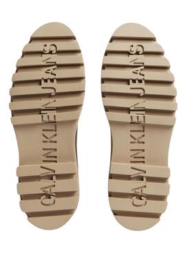 Stiefelettes Calvin Klein Chelsea Flatform Beige Damen