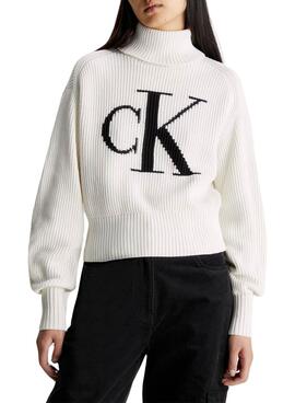 Pullover Calvin Klein Jeans Blown CK Beige Damen