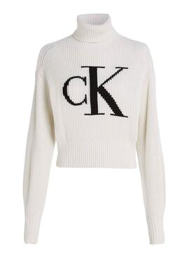 Pullover Calvin Klein Jeans Blown CK Beige Damen