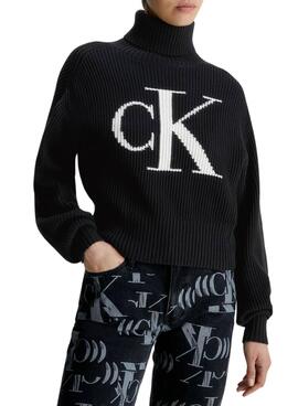 Pullover Calvin Klein Jeans Blown CK Schwarz Damen