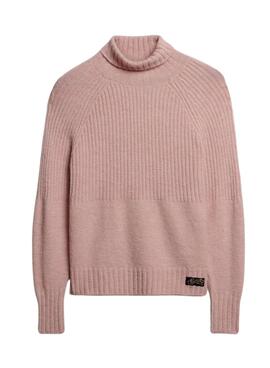 Pullover Superdry Essential Rib Rosa für Damen