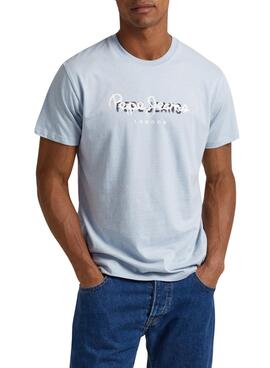 T-Shirt Pepe Jeans Keegan Hellblau für Herren