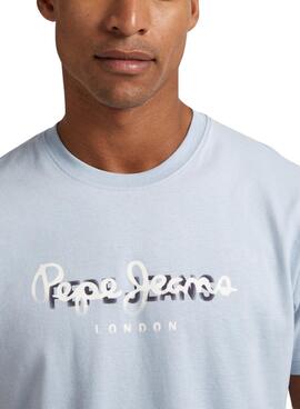 T-Shirt Pepe Jeans Keegan Hellblau für Herren