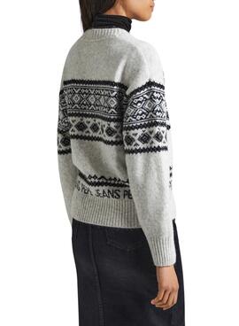Pullover Pepe Jeans Elodie Weiss Jacquard Damen