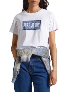 T-Shirt Pepe Jeans Cat Weiss für Damen