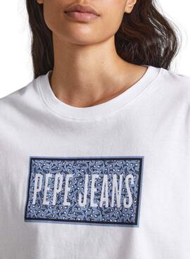 T-Shirt Pepe Jeans Cat Weiss für Damen