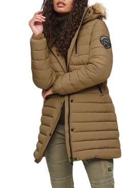 Jacke Superdry Fuji Hooded Mitte Braun Damen