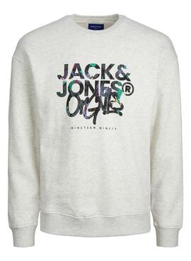 Sweatshirt Jack & Jones Silverlake Weiss Herren