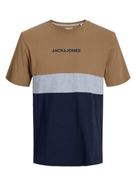 T-Shirt Jack & Jones Eired Block Braun Herren