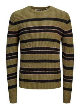 Pullover Jack & Jones Twist Streifen Grün Herren