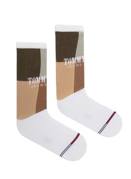 Socken Tommy Jeans TH Uni Beige Colorblock